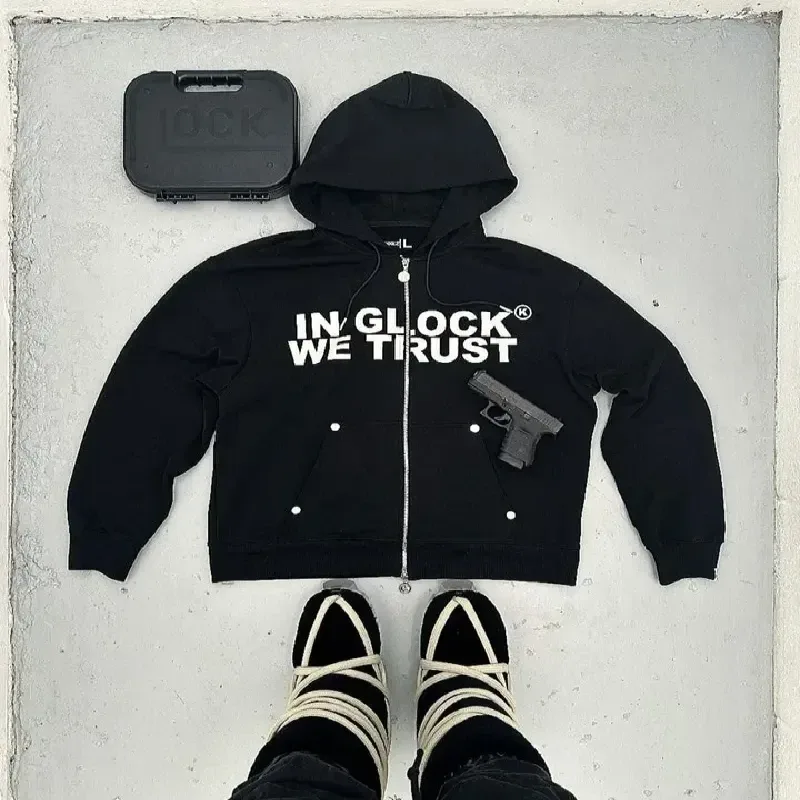 In Glock We Trust Zip Up Hoodie Black