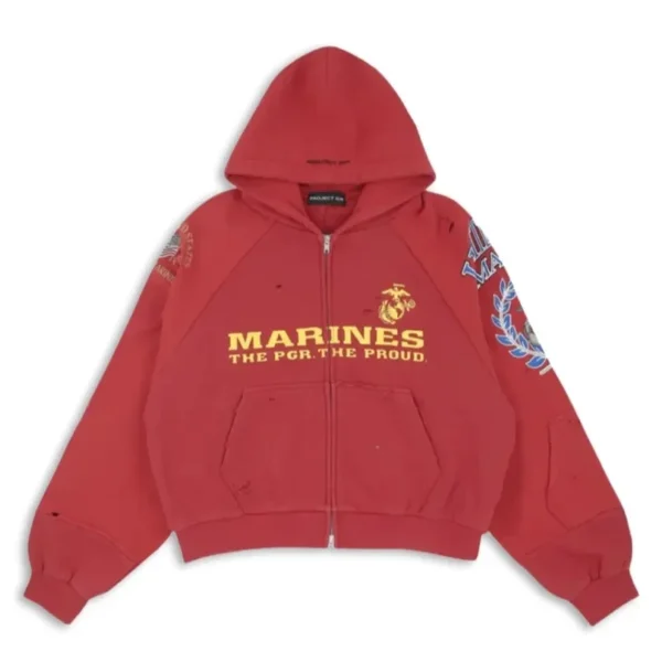 Marines Reconstructed Folded Zip Hoodie