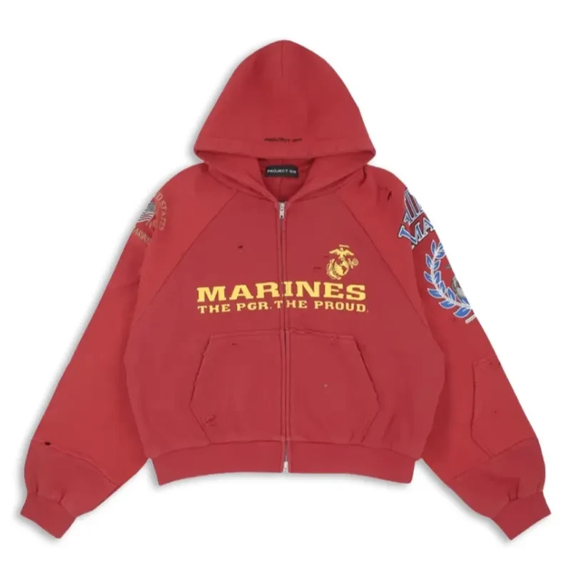 Marines Reconstructed Folded Zip Hoodie