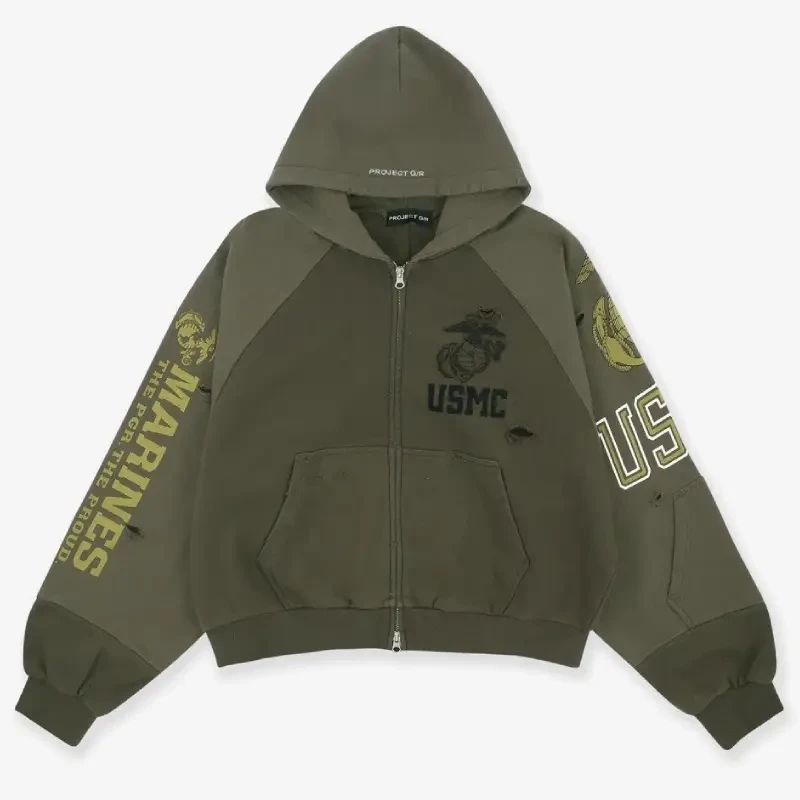 Marines Usmc Zip-Up Hoodie