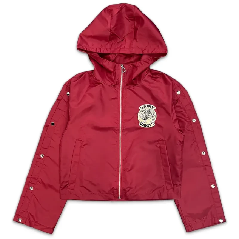 Maroon Saint Vanity Nylon Hooded Track Jacket