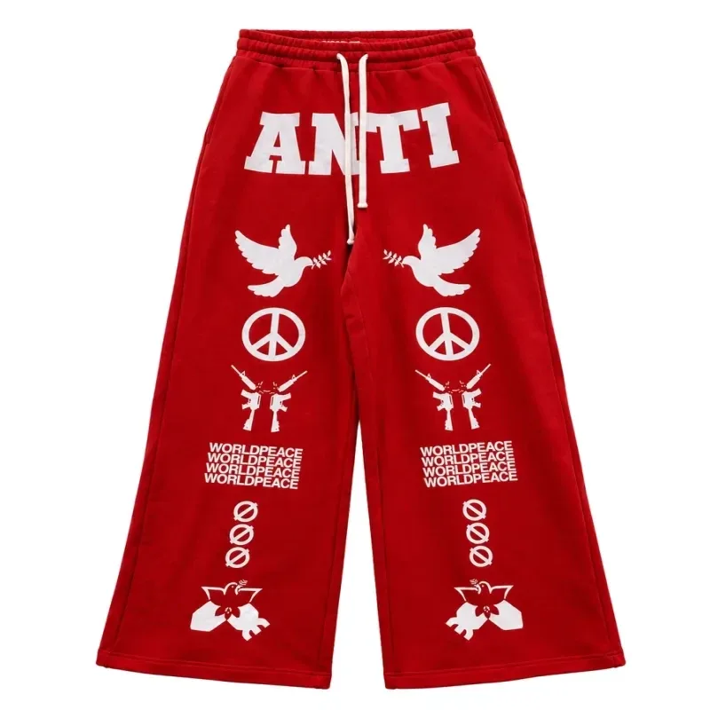 Peace In War Anti Sweatpants (Red)