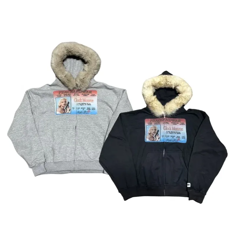 Peace In War Glock Monroe Zip Up Woll Hoodie Peace In War Glock Monroe Zip Up Woll Hoodie