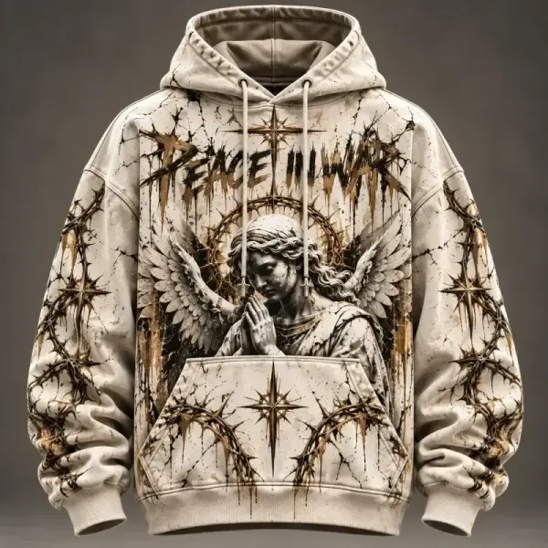 Peace In War Thorn Angel Cream Hoodie