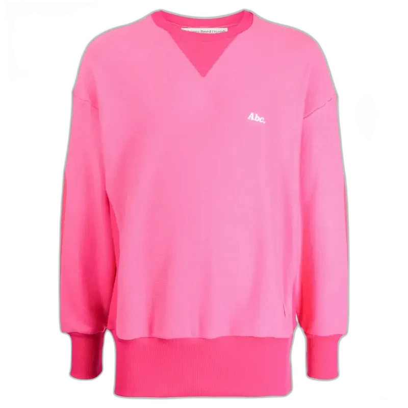 Pink Abc Logo Embroidered Cotton Sweatshirt