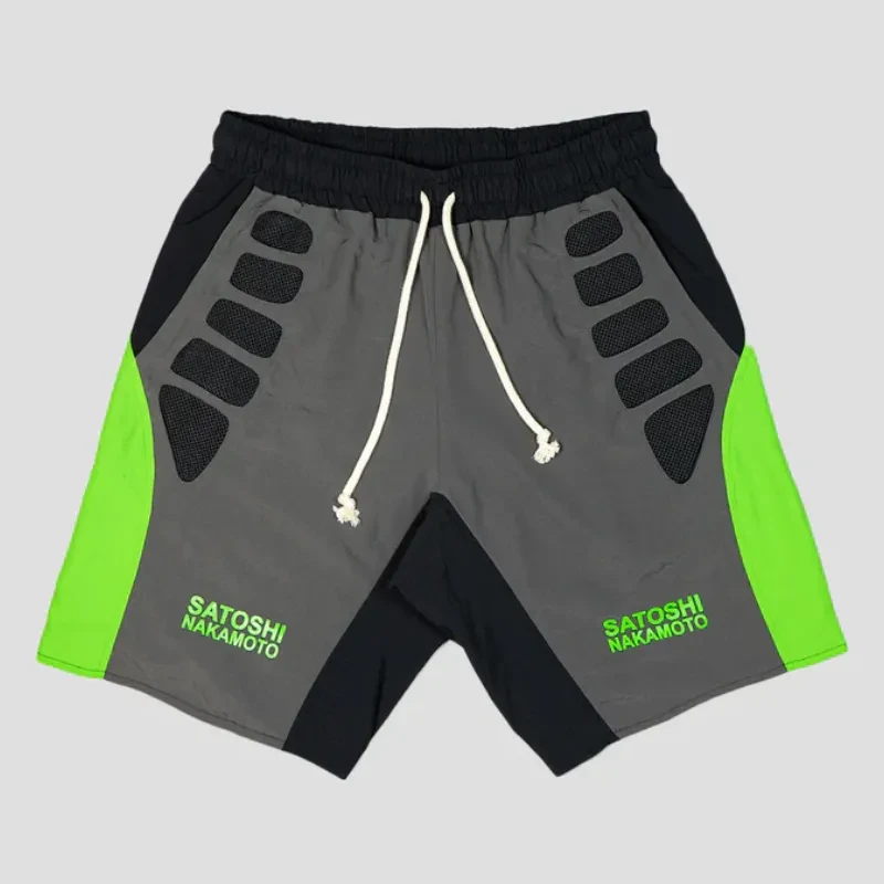 Satoshi Nakamoto Tech Mesh-Panelled Nylon Shorts