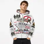 Vale Forever “Peace” Zip Up Hoodie White - 6
