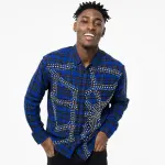 Vale Forever Rhinestone Plaid Flannel Blue/Black - 5