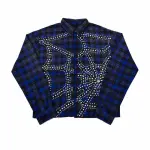 Vale Forever Rhinestone Plaid Flannel Blue/Black