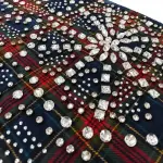 Vale Forever Rhinestone Plaid Flannel Navy/Orange - 4