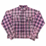 Vale Forever Rhinestone Plaid Flannel Pink/Black