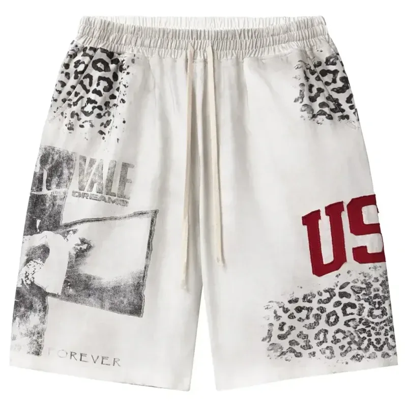 Vale Forever Valley Usa Leopard Shorts White