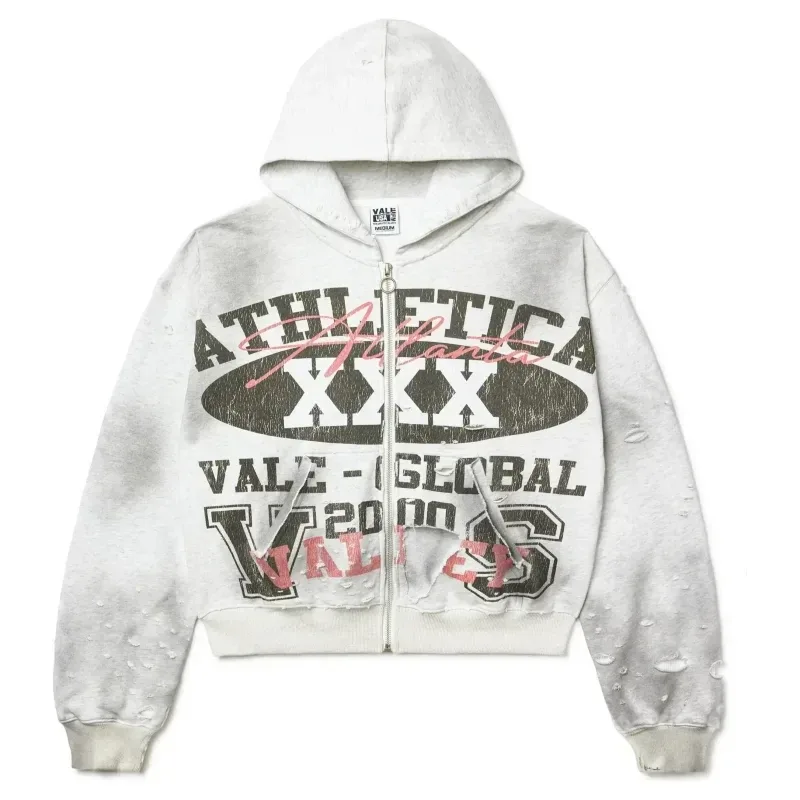 Vale Forever Athletica Xxx Zip Up Hoodie Grey 1